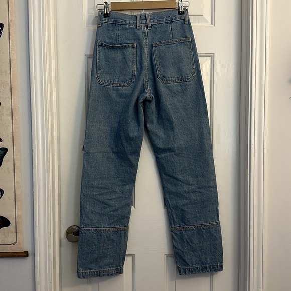 Princess Polly lioness Stacy cargo jeans denim blue XXS high rise waist - Picture 5 of 6